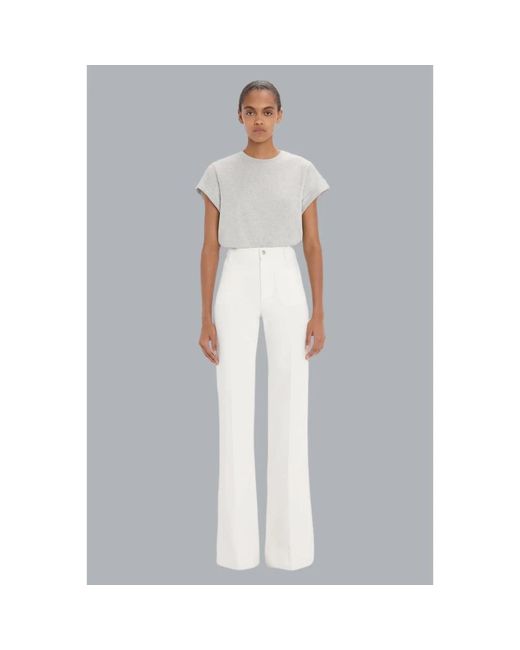 Victoria Beckham White Wide Jeans