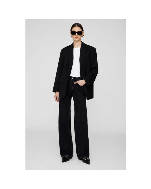 Anine Bing Wide Jeans in het Black