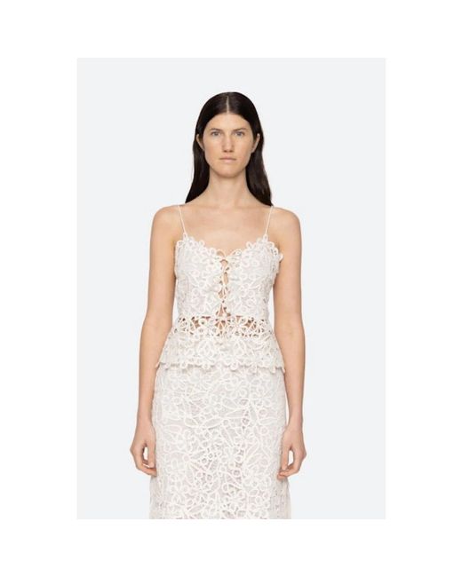 Sea White Blumiges Spitzen Tanktop Iyla