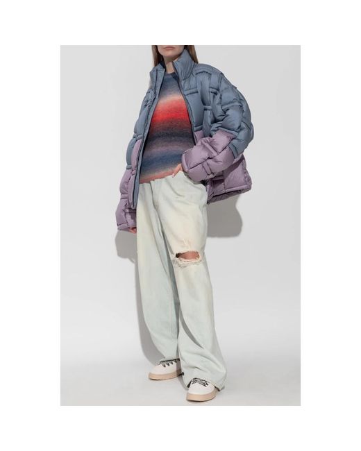 RAXXY Jassen ,Blauw ,Nylon Puffer Jacket Met Een Hoge Kraag in het Blue