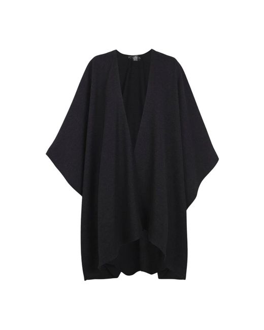 Cortana Wool Poncho in het Black