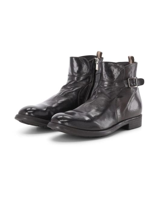 Officine Creative Black Ankle Boots for men