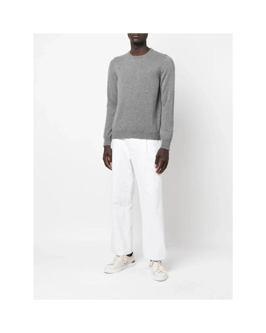 Malo Gray Round-Neck Knitwear for men