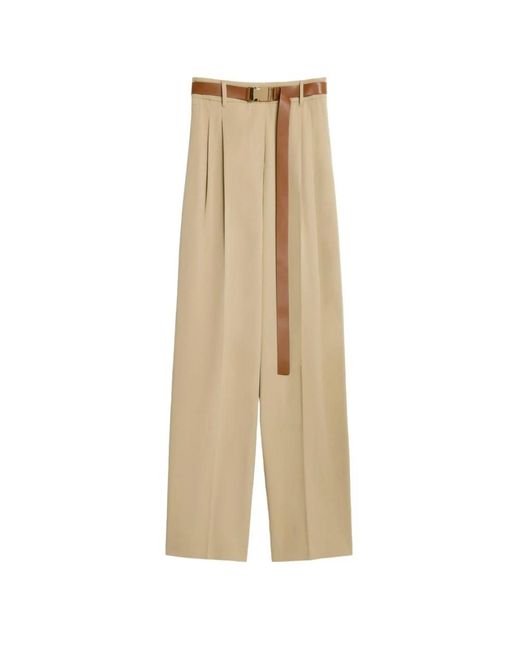 Wide Trousers Max Mara de color Natural