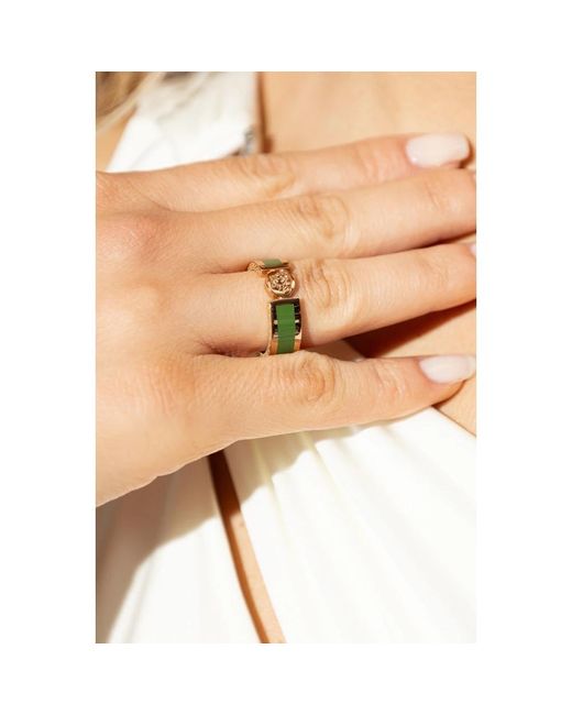 Versace Accessoires ,Groen ,Icon Ring in het Green