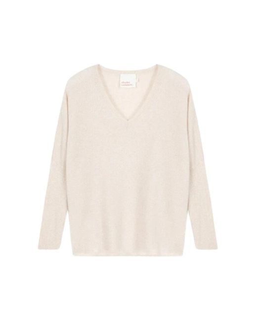ABSOLUT CASHMERE White V-Neck Knitwear
