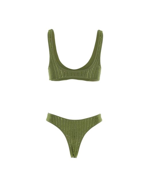 VENUJA Badmode ,Groen ,Crystal-Embellished Lycra Bikini in het Green