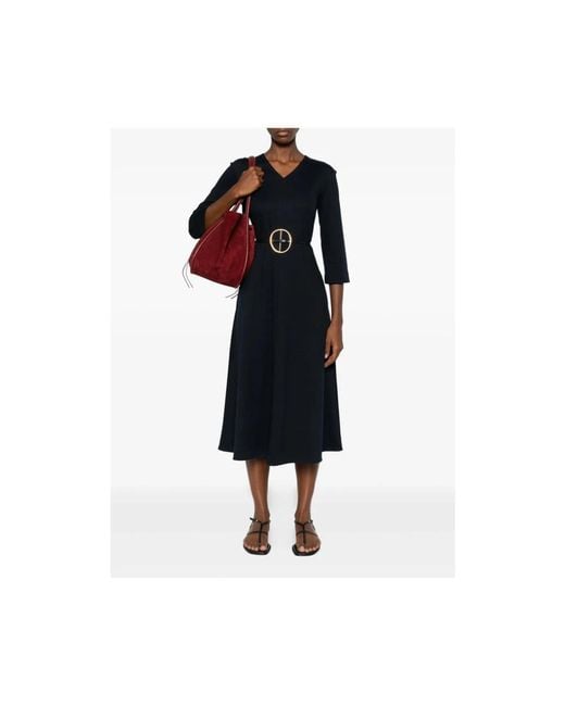 Max Mara Kleedjes ,Blauw ,Katoen Flared Dress in het Black