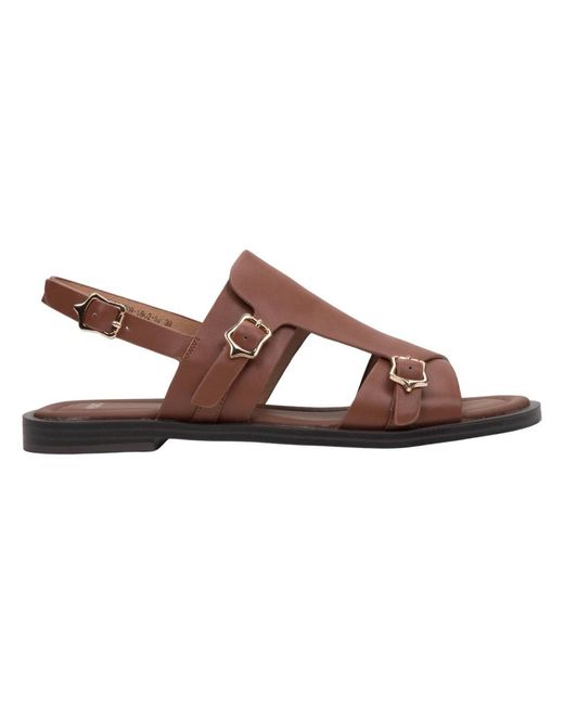 ESTRO Brown Flat Sandals