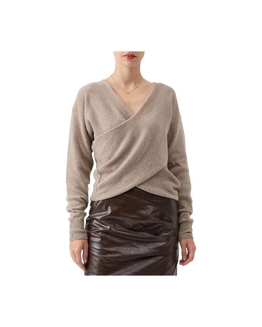 FEDERICA TOSI Brown V-Neck Knitwear