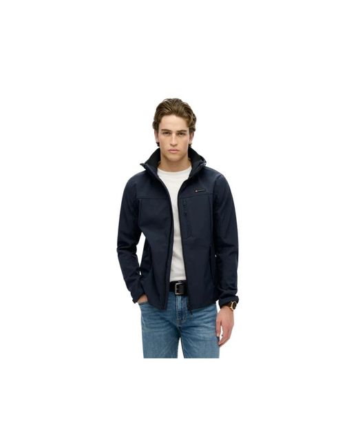 Superdry Jassen ,Zwart ,Softshell Trekker Jacket in het Blue voor heren
