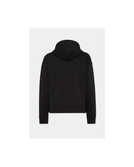 DSquared² Hoodies & Sweatvesten ,Zwart ,Katoen Hoodie Met Losse Pasvorm En Kangoeroezak in het Black voor heren