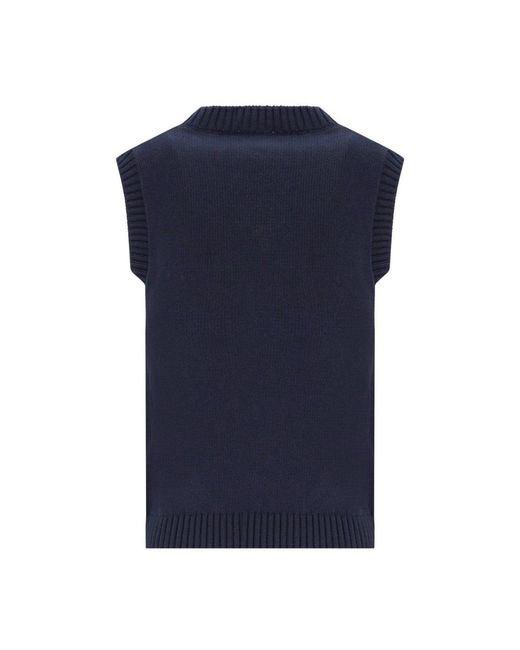 Max Mara Blue V-Neck Knitwear