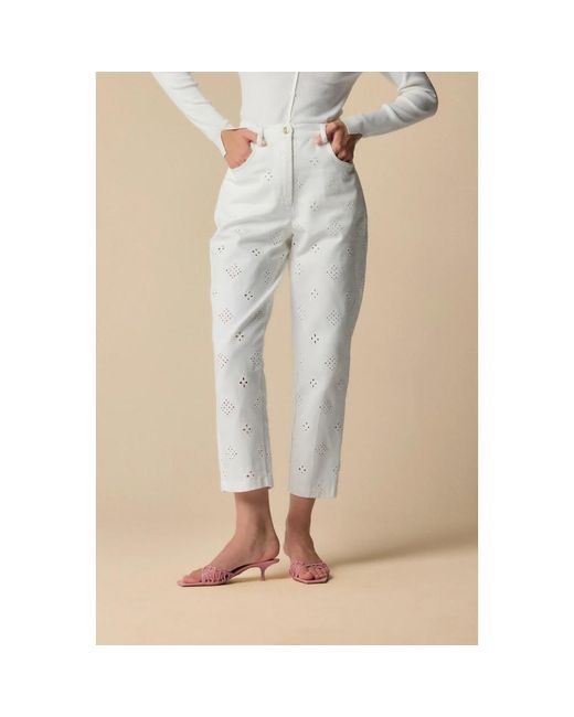 Kocca White Cropped Trousers
