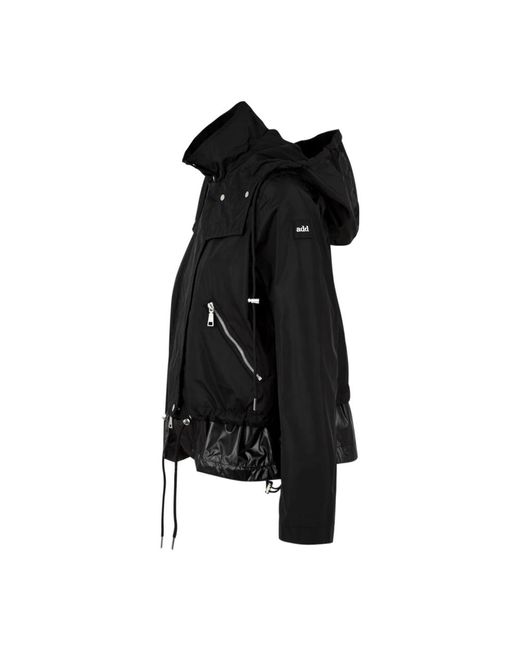 Add Jassen ,Zwart ,Zwarte Jas Met Ritssluiting En Verstelbare Taille in het Black