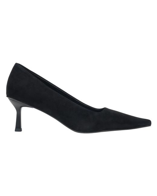 ESTRO Schoenen ,Zwart ,Leer P Pumps Met Puntneus in het Blue