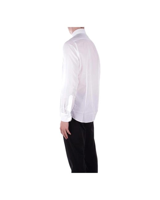 Tagliatore Weiße hemd mit knopfleiste und plissierten details in White für Herren