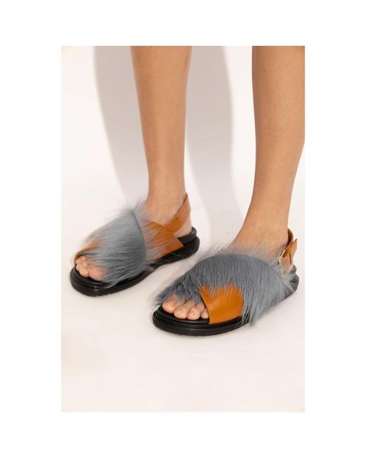 Flat Sandals di Marni in Blue