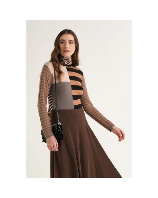 Maliparmi Rhythm Block Knit in het Brown