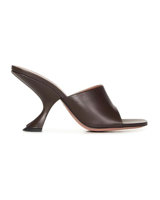 AMINA MUADDI Brown Heeled Mules