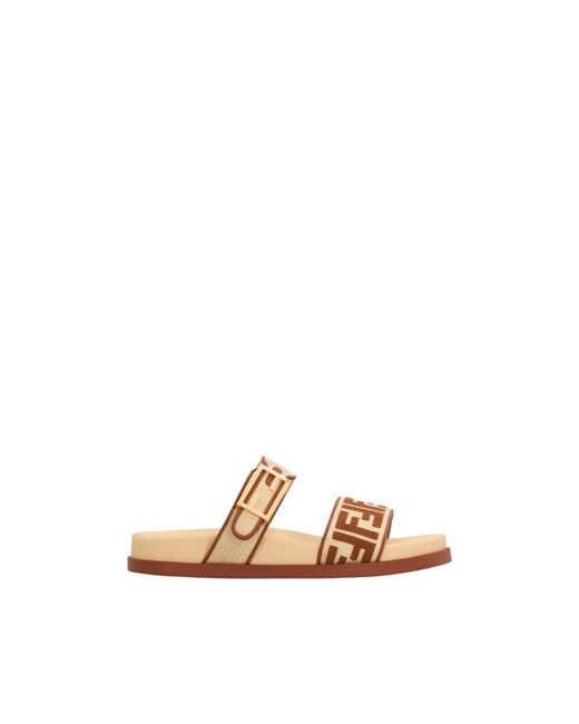 Fendi Brown Sliders