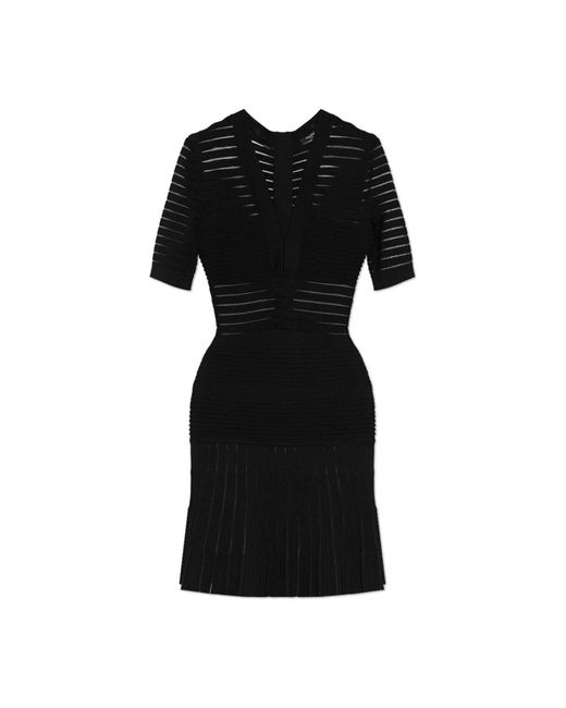 Balmain V-Hals Jurk in het Black