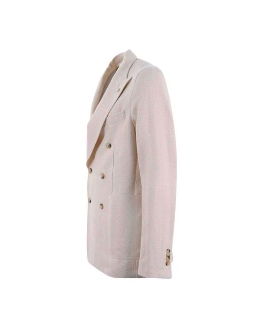 Manuel Ritz Jassen ,Leer Double-Breasted Blazer in het Gray voor heren