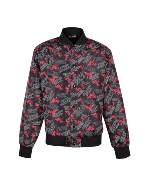 KTZ Jassen ,Veelkleurig ,Polyester Chicago Bulls All Over Print Bomber Jacket in het Blue voor heren