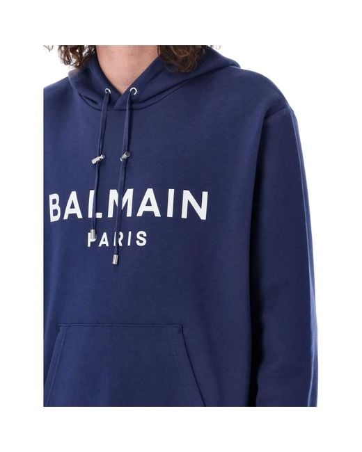 Balmain Marine strickwaren hoodie in Blue für Herren