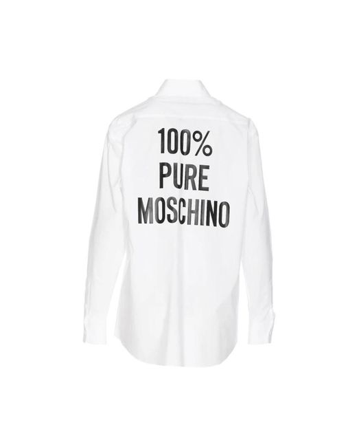 Moschino White Weißes hemd ss24 stilvolles design