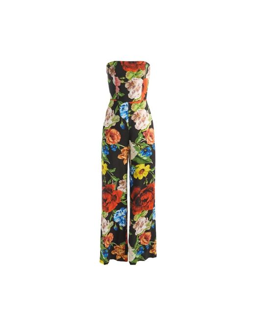 Alice + Olivia Beatriz Strapless Wide Leg Jumpsuit in het Multicolor