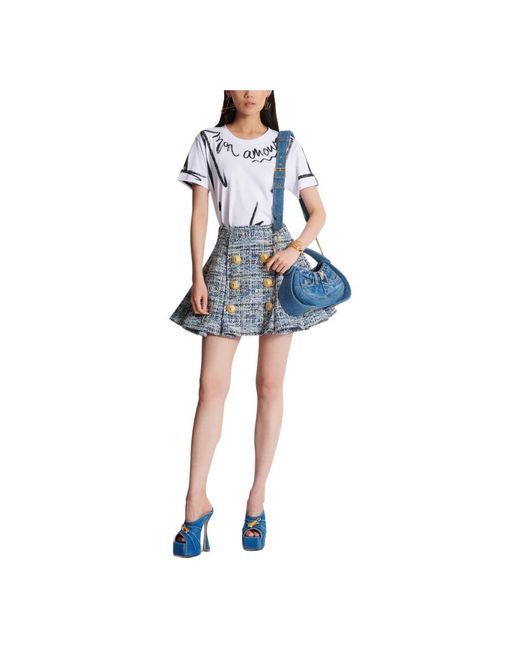 Balmain Blue Short Skirts