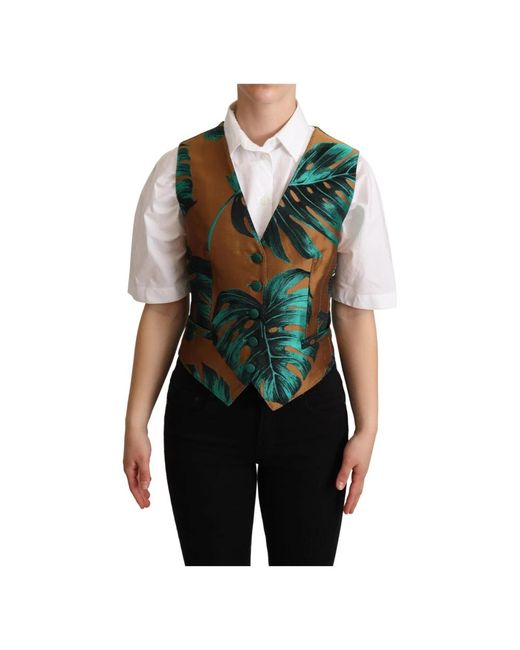Dolce & Gabbana Green Suit Vests