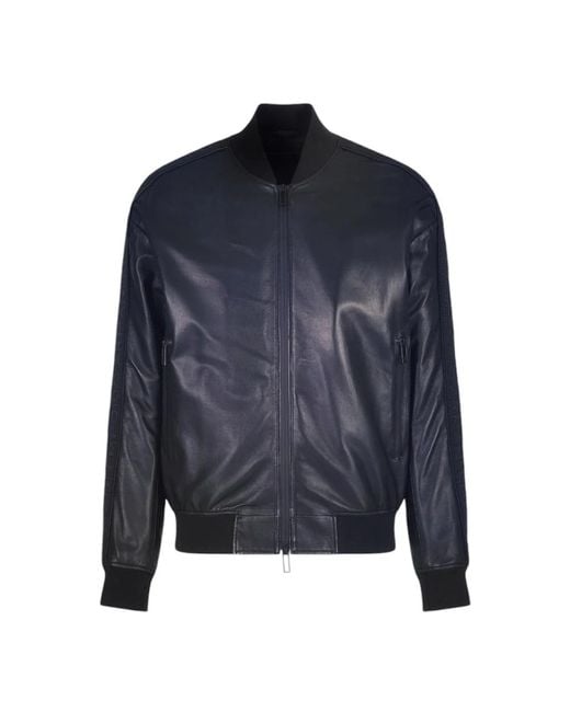 Emporio Armani Blue Bomber Jackets for men