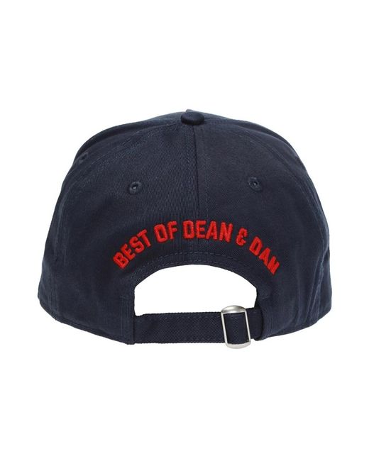 DSquared² Baseball Cap Mit Rohem Besatz in Blue für Herren