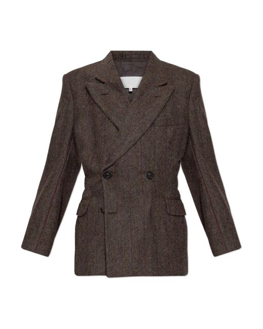 Maison Margiela Herringbone Pattern Blazer in het Brown