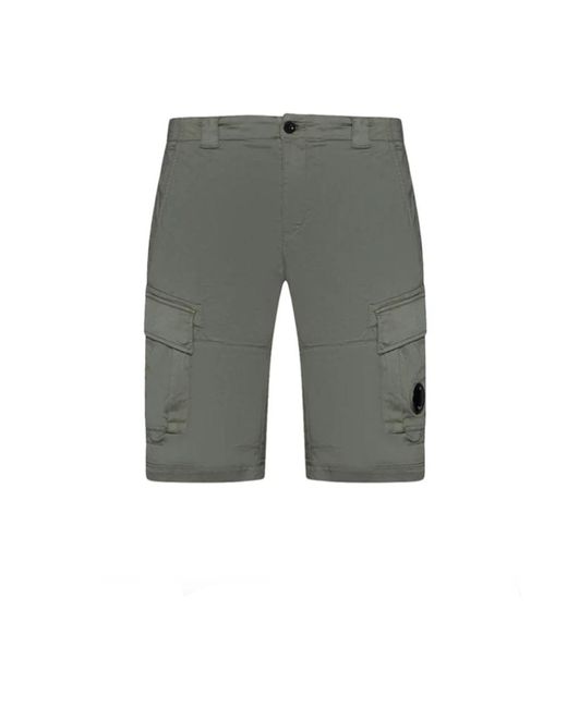 C P Company Stretch sateen cargo shorts in grün in Gray für Herren