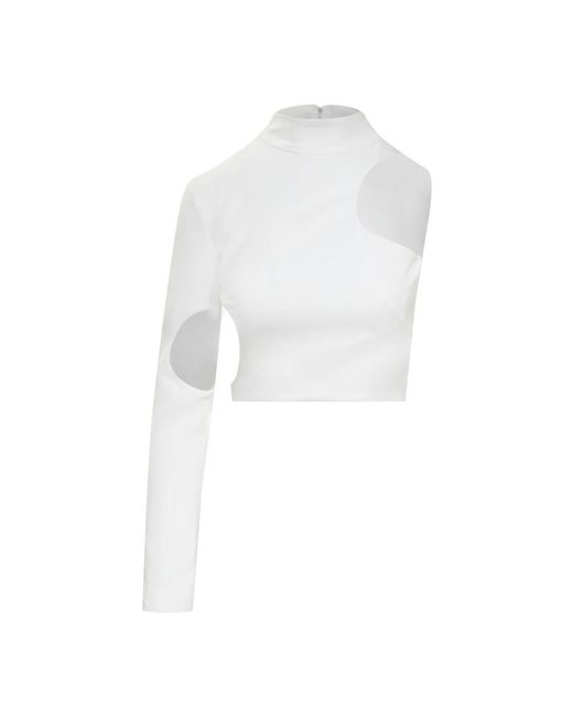 Monot White Long Sleeve Tops