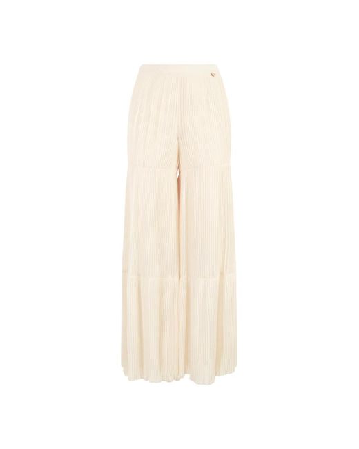 Wide Trousers Twinset de color Natural