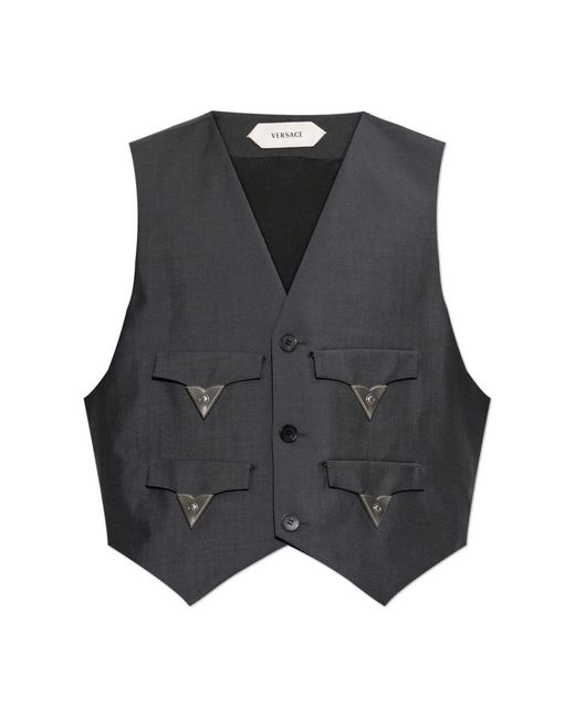 Versace Gray Vests for men