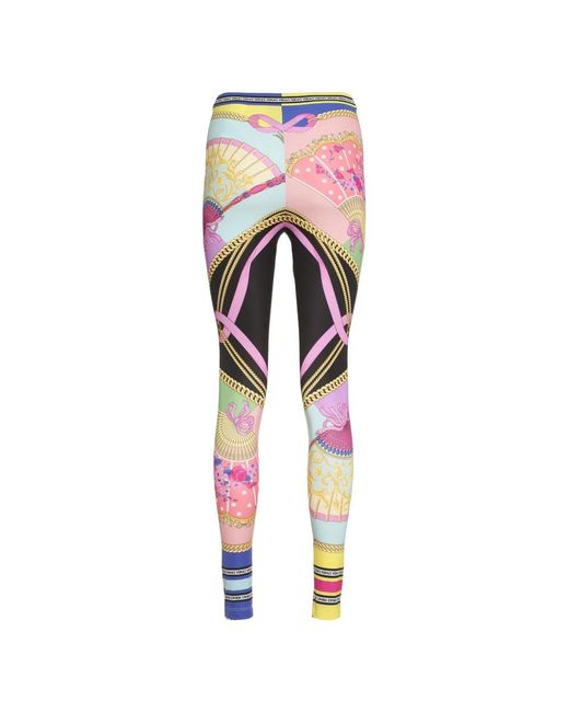 Versace Broeken ,Veelkleurig ,Printed Leggings in het Pink