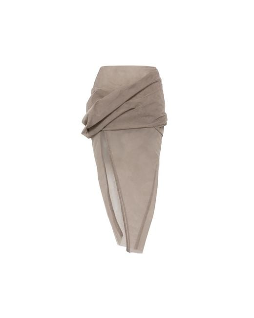Rick Owens Gray Midi Skirts