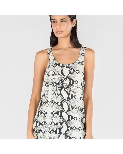 Roberto Cavalli White Racerback Tank Top Mit Python-Effekt