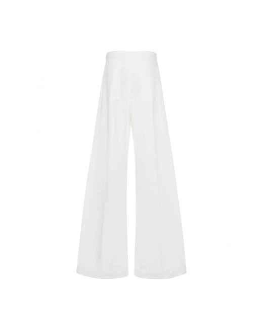 Sportmax White Wide Trousers