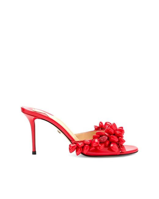 Heeled Mules di Mach & Mach in Red