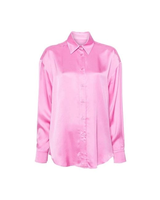 Chiara Ferragni Pink Flamingo satin hemd
