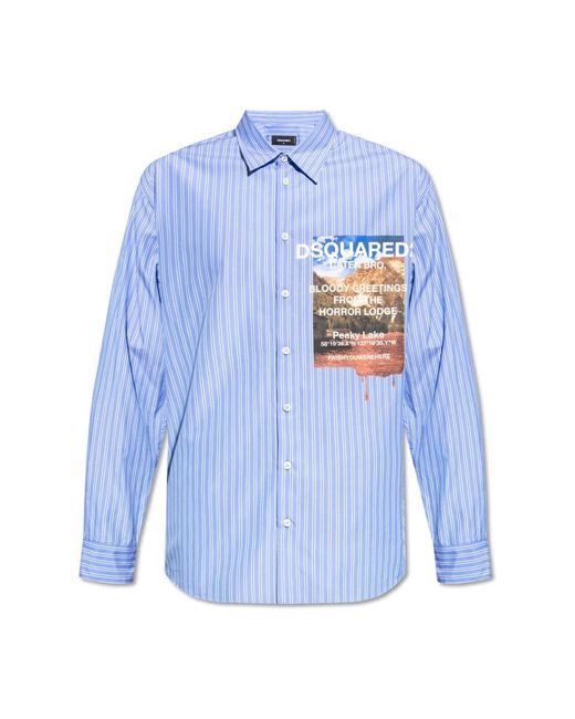 DSquared² Shirt mit logo in Blue für Herren