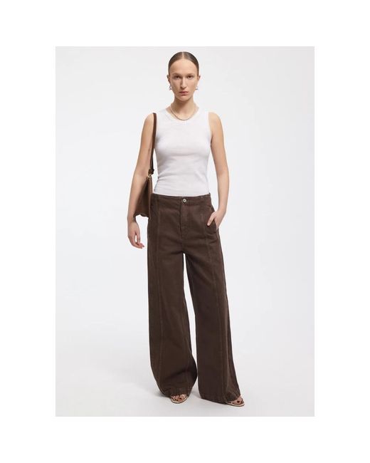 Wide Trousers Aeron en coloris Brown