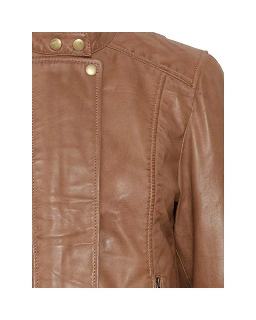 Fransa Brown Leather Jackets