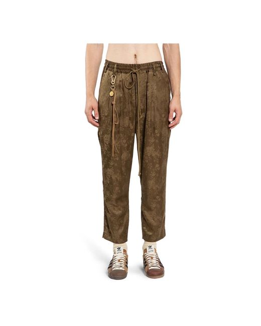 Song For The Mute Green Straight Trousers for men